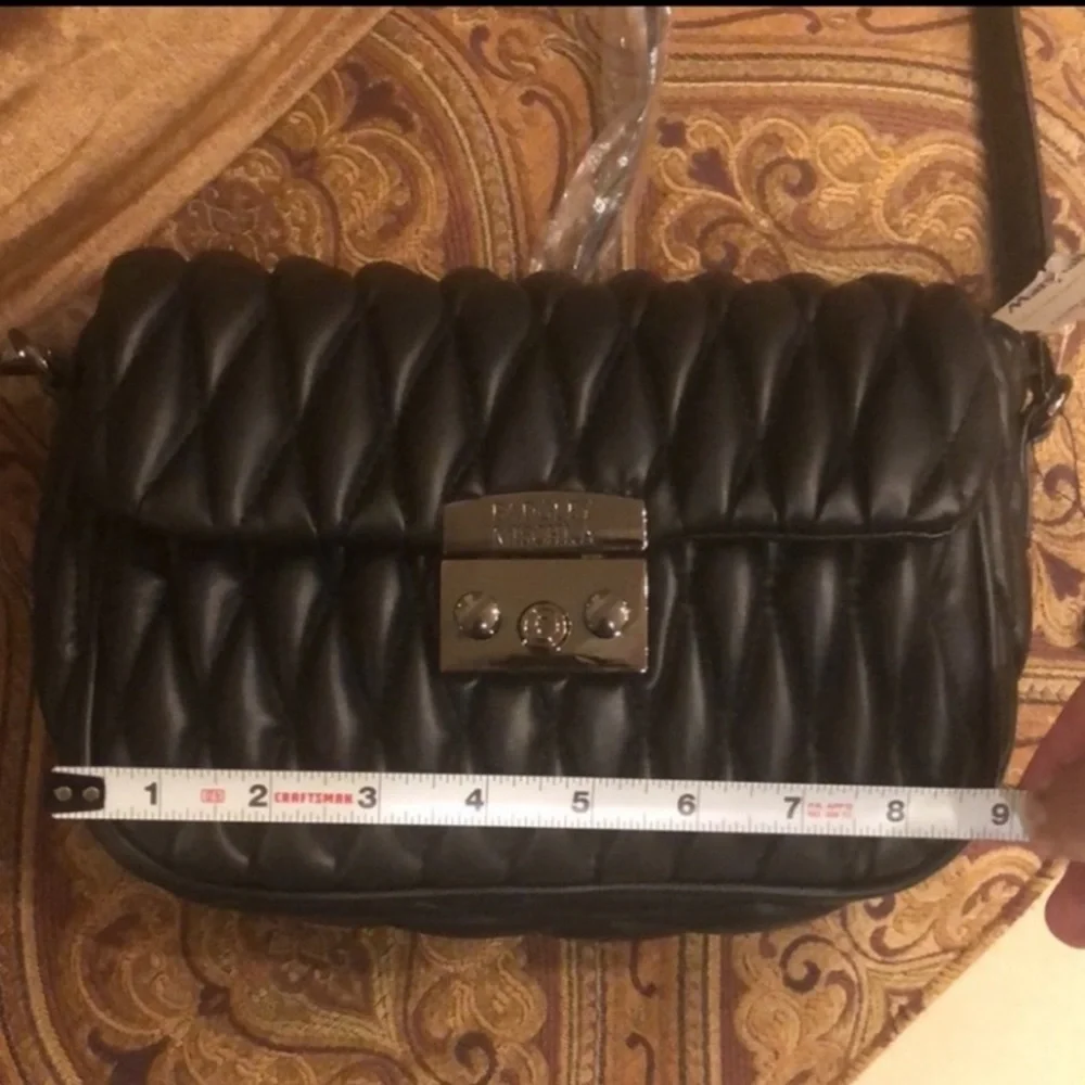 BADGLEY MISCHKA QUILTED MESSENGER crossbody bag BLACK - Picture 8 of 15